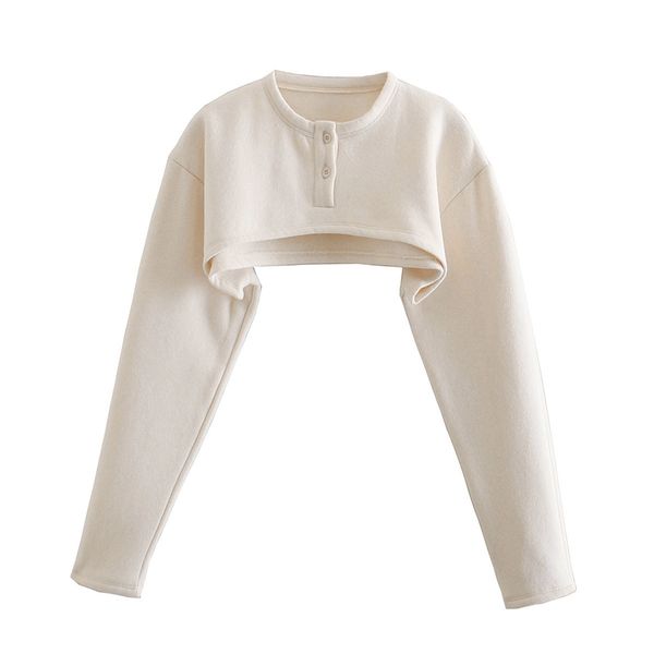

2021 new elegant women solid o-neck sweaters 2021 fashion ladies knitted short streetwear female button pullovers bear, White;black
