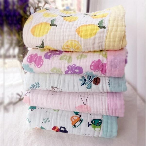 

new 4 layers genuine muslin blanket baby swaddle envelope wrap newborn super soft kids bedding diaper 1260 y201009