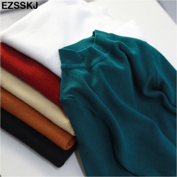 

women's sweaters 2021 thin basic o-neck spring autumn sweater pullovers women soft female knitted pull girl long sleeve knit top, White;black