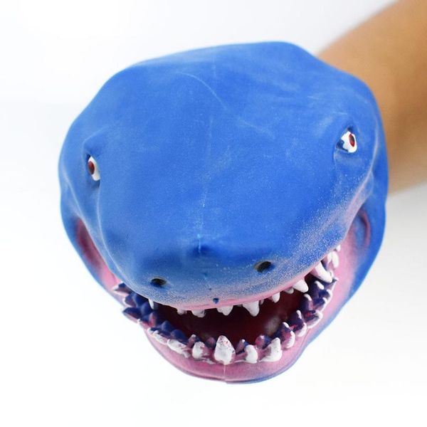 

thermoplastic rubber s-hark hand puppet toy props shark puppet novelty funny toy for childern gifts story tell bbykqm