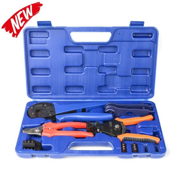 

pliers iwiss kit-2546s mc4 solar crimping crimper plier tool kit with stripper, cutter, spanners and dies for crimp 2.5/4/6mm2