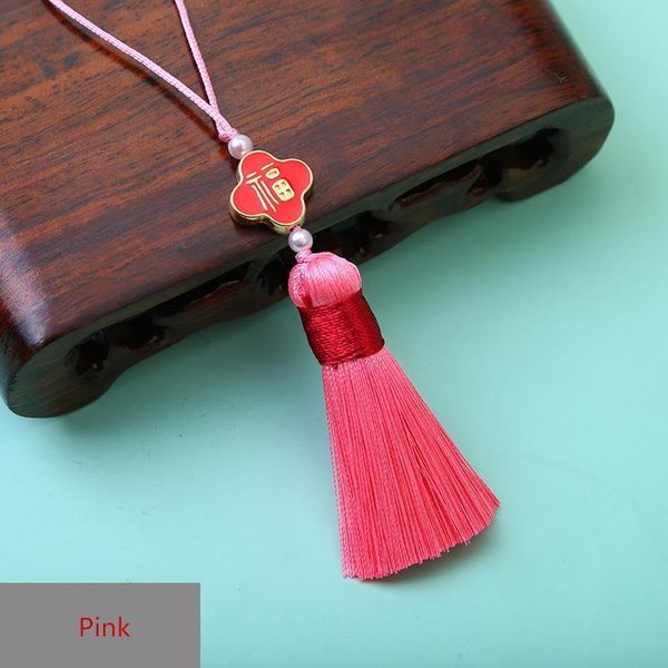 

10pcs four leaf grass metal caps fringe trim bookmark silk tassels diy curtain clothes craft supplies classical style pendant h jllbar