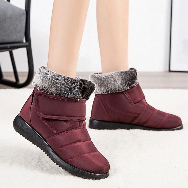 

women boots winter 2020 comfortable warm fur snow boots waterproof soft thick plush ankle ladies cotton shoes size 35-43 #k45a, Black