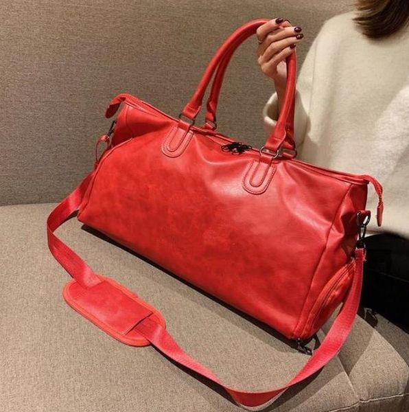 

45см большая емкость красная вода пульсация женщин путешествия сумки 2021 продажа качество мужчины дуфельные сумки дуфели носите на багаж с