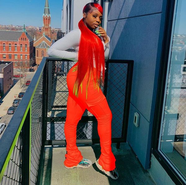 

designer flare cargo pants women high waist pockets stacked leggings black friday 2021 deals, White;black