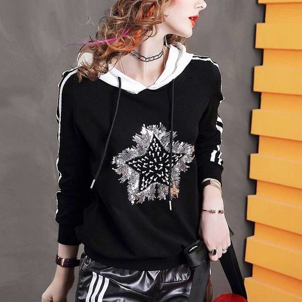 

european women's sweater fashion new clothes in spring and autumn of 2020, Black