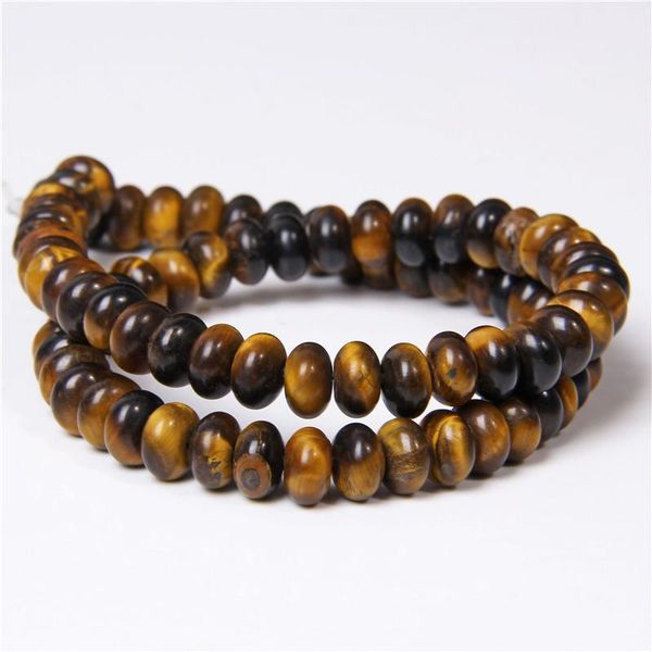 

natural yellow tiger eye polish loose spacer flat rondelle smooth beads diy for jewelry necklaces making bracelet 4*6/5*8mm gift