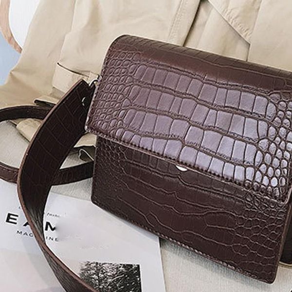

womens designer handbag 2019 fashion pu leather women handbags crocodile pattern shoulder messenger bag 38
