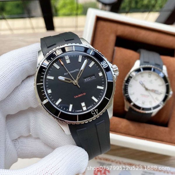 

high-end business men's rubber belt tiktok automaton watches leader helmsman, Slivery;brown