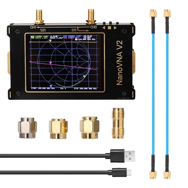 FreeShipping 3G Vector Network Analyzer S-A-A-2 NanoVNA V2 Digital Nano VNA Tester MF HF VHF UHF USB Logic Antena Analyzer Standing Wave