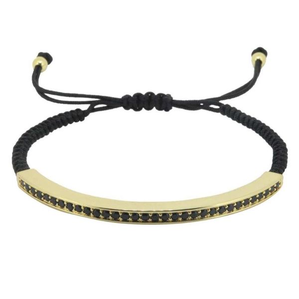 

anil arjandas men bracelets pulseira masculina jewelry black cord cz long tong brass beads braiding macrame charm bracelet, Golden;silver