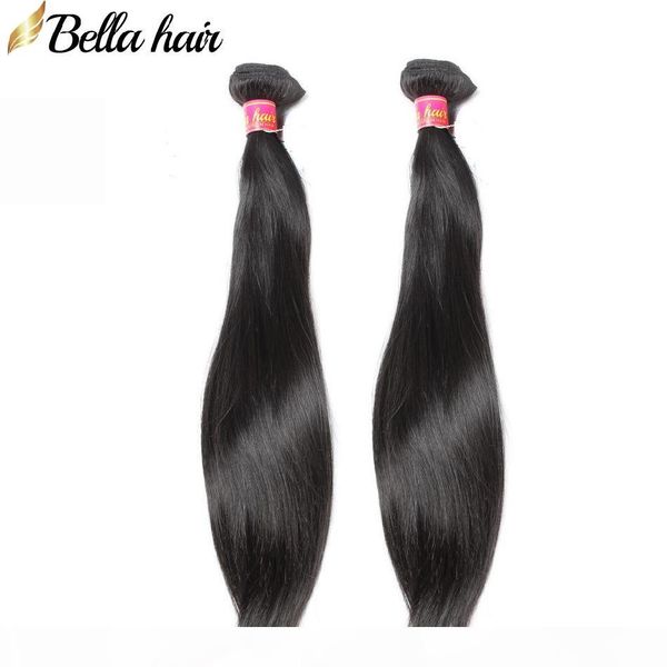 

bella hair 2pc brazilian malaysian peruvian indian hair bundles human virgin hair extensions 8"-30" silky straight weave natural c, Black