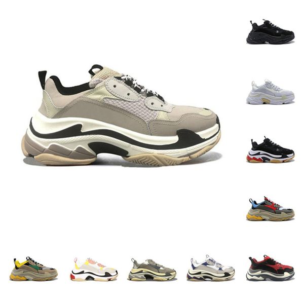 

2020 fashion crystal bottom paris 17fw triple s mens designer sneakers vintage dad platform women luxury casual shoes sports trainers c111, Black