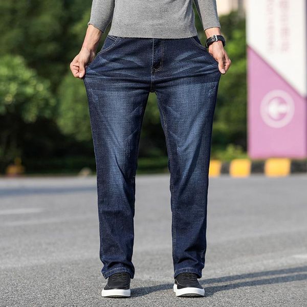 

dark blue jeans men spring men's jeans 2021 autumn new warm loose business fashion denim trousers male size 42 44,70111