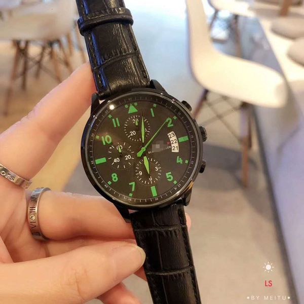 

simple business leisure versatile quartz men's watch belt watch, Slivery;brown