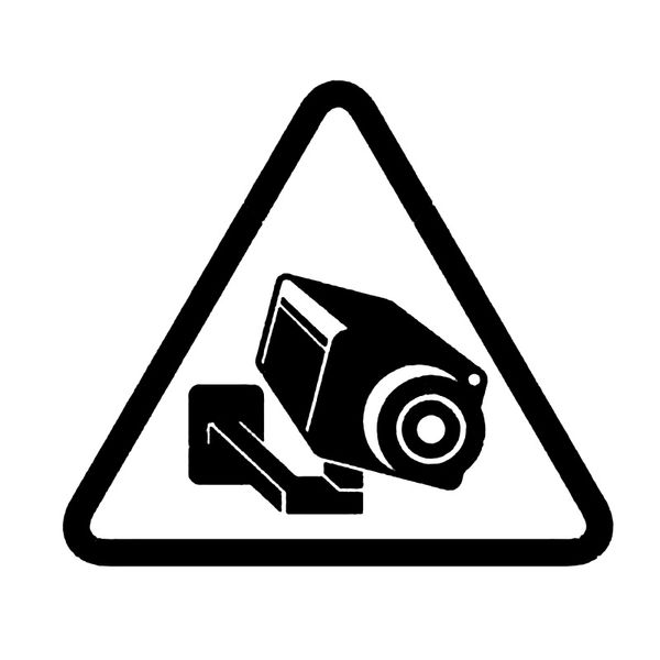 

14.2cm*12.5cm camera video surveillance sign vinyl black/silver car sticker c22-0885