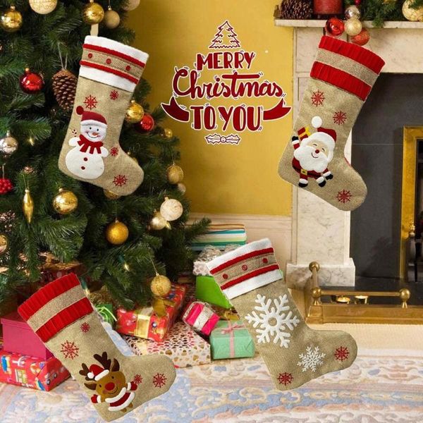 

christmas decorations stocking xmas gift candy bag noel for home x4yd