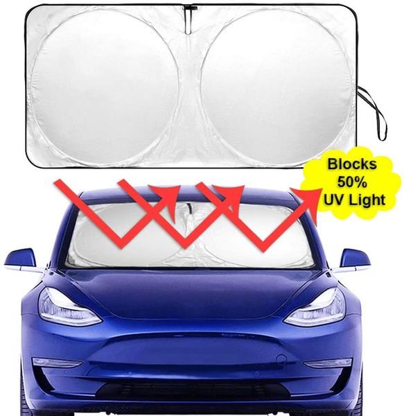 

auto rover оригинальный солнечный стенд для лобового стенка для tesla model 3 модели y 2018 2019 2020 custom fit sun tails, silver serie odm