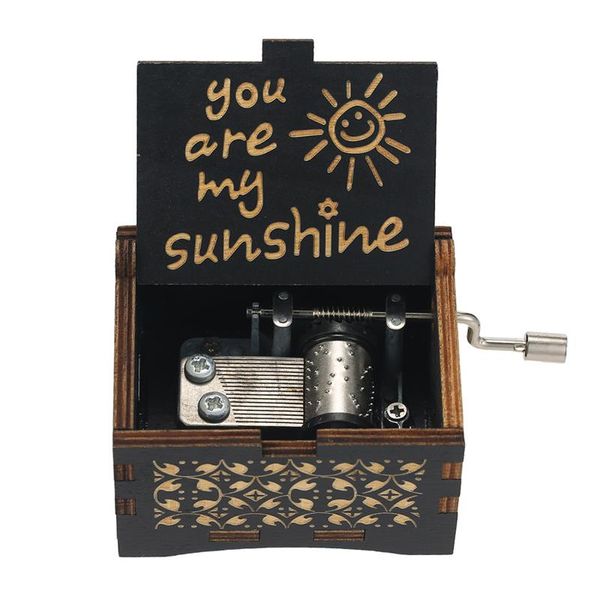 

& mp4 players vintage wooden music box hand crank case carved engraving children toy christmas festival presents gifts for kids adult
