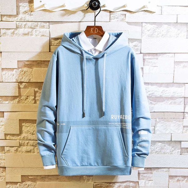 

coat spring hooded sports pullover sweater large size class clothes youth printed long sleeve men's wear, Gray
