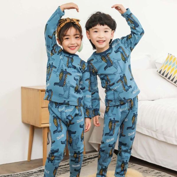 

autumn winter product and new of 2020 korean cartoon children's plush underwear set 53dw, Blue;red