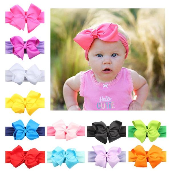 

hair accessories 1pcs 2021 girls boys bowknot band bows bow head wrap turban headband for kids party, Slivery;white