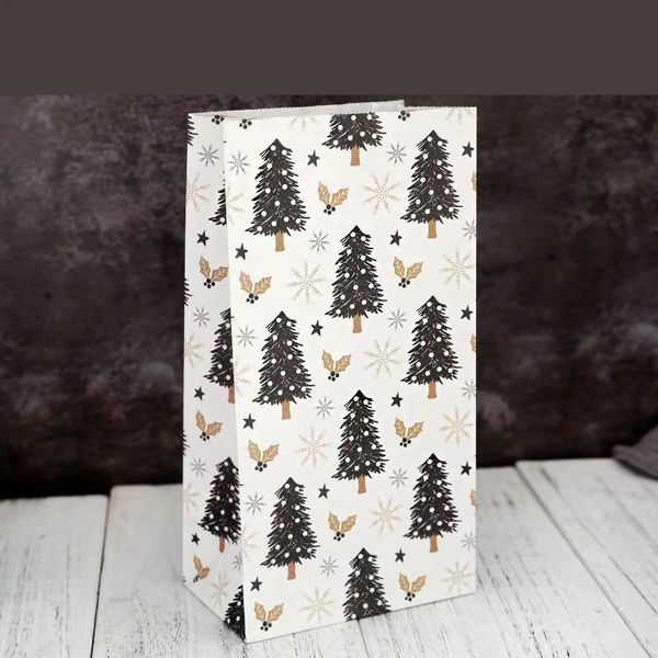 

lbsisi life 10шт рождественские крафт бумажные пакеты печенье подарочные сумки еда конфета упаковка рождественские украшения вечеринка одолж