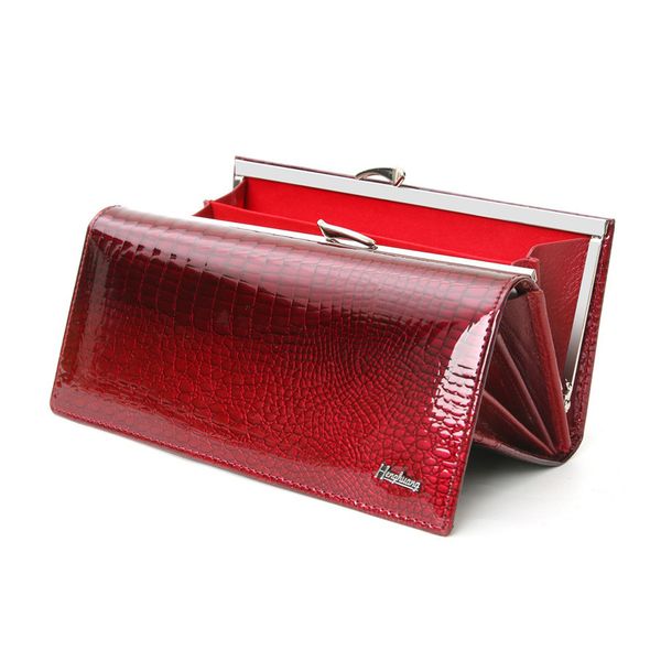 

genuine leather women wallets alligator long clutch wallet cow leather female purse famous designer womens wallets and purses c1115, Red;black