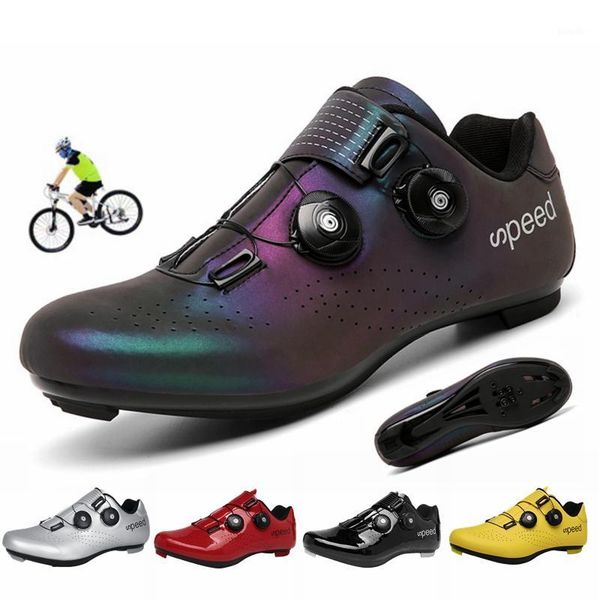 

2020 new road rubber-soled cycling shoes ultra-light non-slip professional self-locking shoes outdoor sports fluorescent effect1, Black
