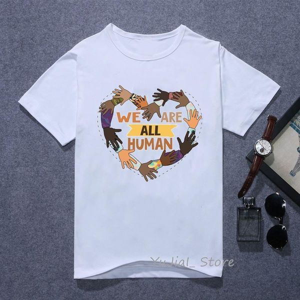 

we are all human love letter print t shirt women clothes 2021 black africa girl tshirt femme melanin shirt summer wholesale, White