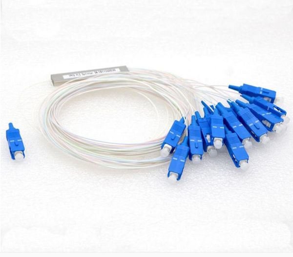 

fiber optic equipment 10pcs mini steel tube connector differential sc/upc/apc 1*16 plc splitter