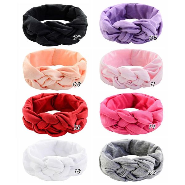 

1piece 18cm sweet girls cross turban headband knot elastic hairbands headwear soft headwrap for kids girls accessories 894 q qylwvl