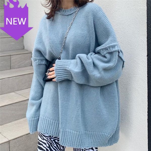 

japan loose long knitted stand collar batwing sleeve female pullover casual women sweater autumn winter 2020 korean1, White;black