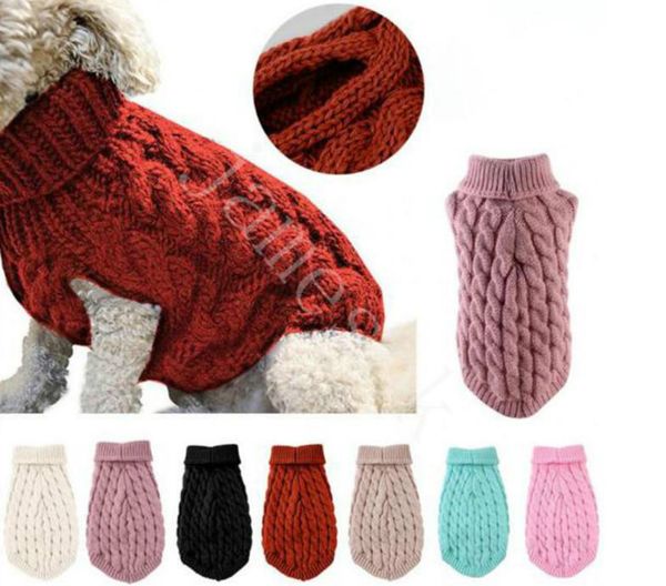 

warm dog cat sweater clothing winter turtleneck knitted pet cat puppy clothes costume for small dogs cats outfit vest db043