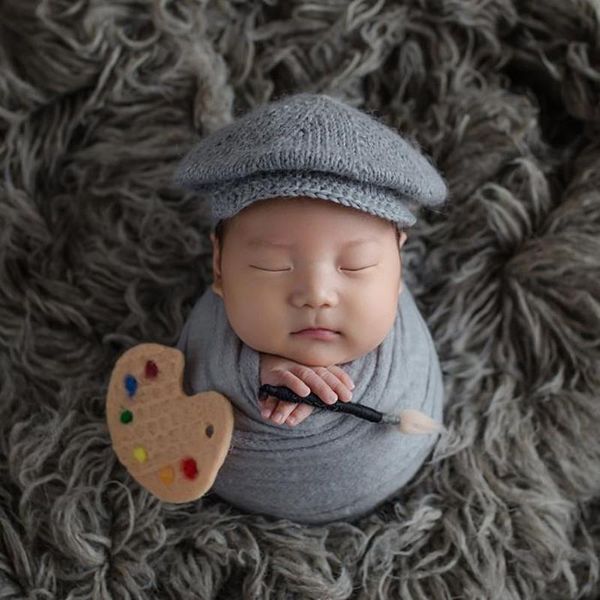 

caps & hats born pography wool hat+wraps props baby boy po shoot studio posing wrap cap fotografia accessories, Yellow