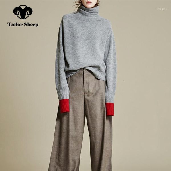 

europe and america u.s.a. new woolen sweater, thick neck, lazy woolen sweater, woman sleeve, jock pullver1, White;black