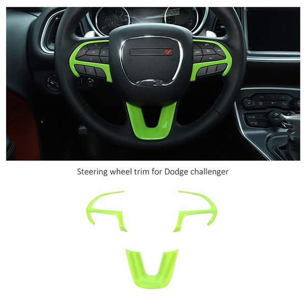 

green car steering wheel cover for dodge challenger 15+ / durango 14+ / grand cherokee srt8 14+ / dodge charger 15+