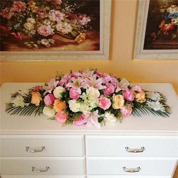 

decorative flowers & wreaths customize artificial ceremony conference table flower podium floral diy wedding decor silk decor1