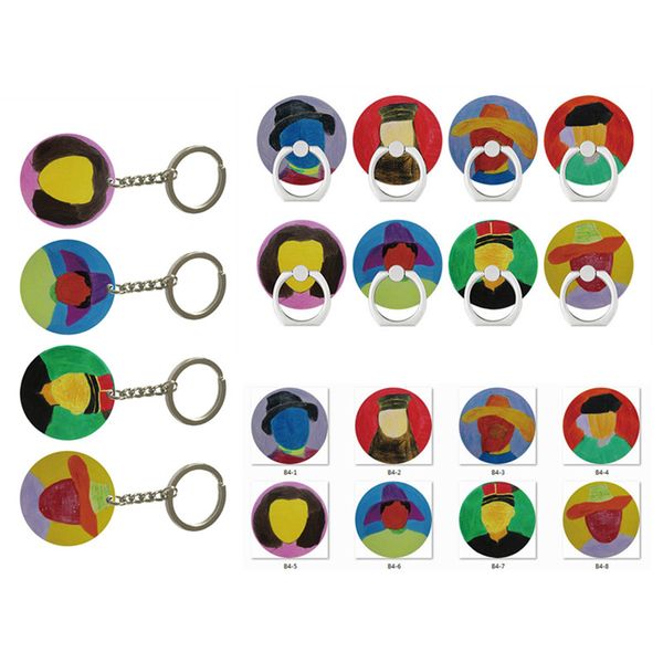 

acrylic ring buckle bracket hand painted peripheral pendant accessories wholesale lazy telescopic airbag cell phone mounts holders