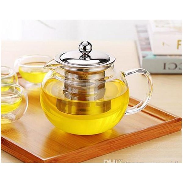 

heat resistant glass tea pot flower tea set puer kettle coffee teapot convenient with infuser office home teacup b6rpg