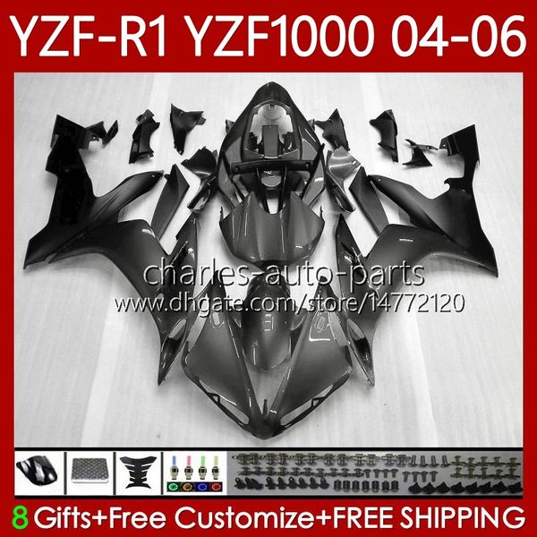 Verkleidungsset für Yamaha YZF-R1 YZF R 1 1000 CC YZF1000 Silbergrau YZFR1 04 05 06 Karosserie 89Nr
