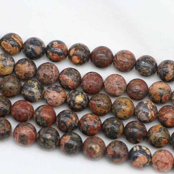 

1strand lot 4 6 8 10 12mm natural red leopard stone bead round loose bead spacer beads for jewelry making findings diy bracelet h bbyxej, Silver