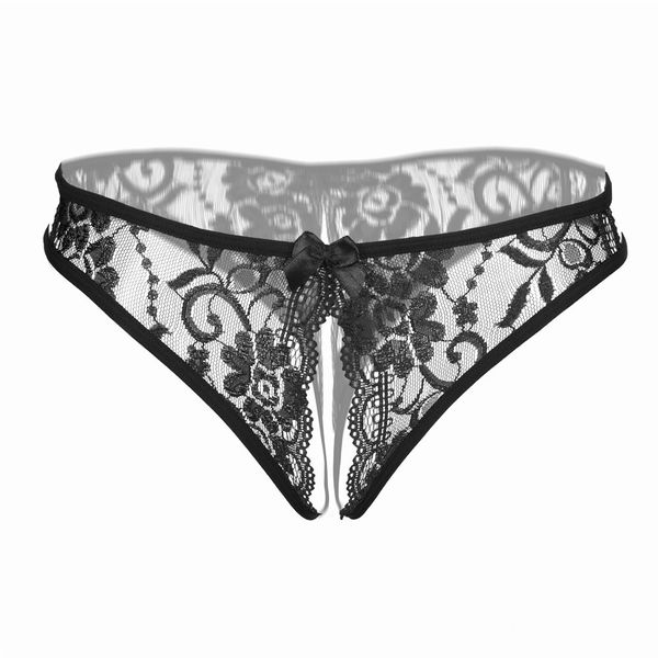 

female underwear, lace underwear with open crotch, underwear without crotch, and underwear with ribbon, Black;white
