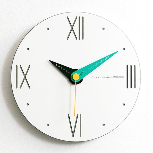 

2020 modern design new quartz wall clock europe brief interior decoration wood abstract wall clock 12inch,roman numerals