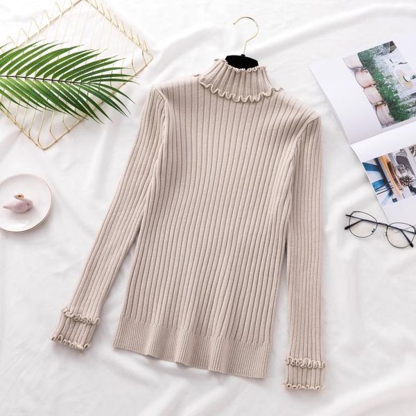 

women's sweaters women 2021 autumn winter long sleeve pullover female solid color bottoming ladies slim knitted sweater q362, White;black