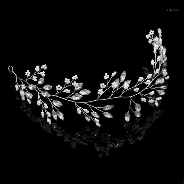 

crystal leaf branch shaped bridal headband headpieces bride bridesmaid hairband tiara wedding hair jewelry accessories1, Golden;silver