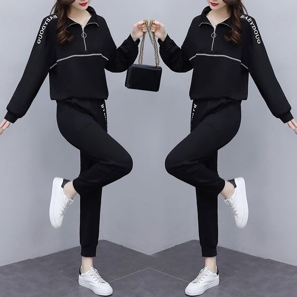 

size large two and pants spring fall together femme casual elegant pantalon pieces of women sweaters 71rk, White