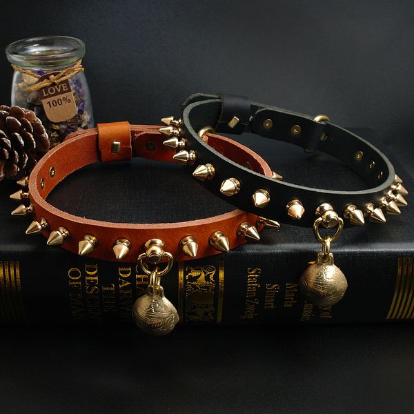 

pure leather adjustable dog collar, suitable for french bulldog xs s ml