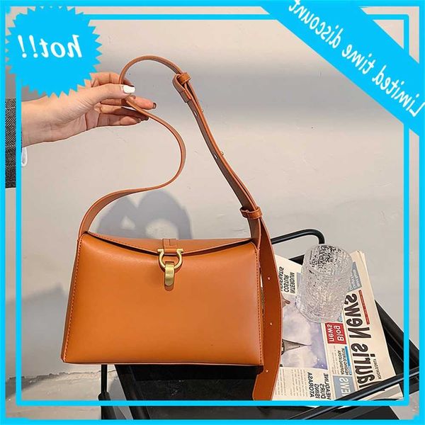 

lock small square wide strap 2021 new korean style simple single shoulder bag