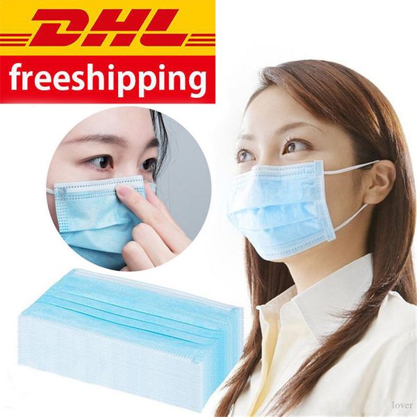 

disposable face mask 3 layer ear-loop dust mouth masks anti-dust cover non-woven facial protective masks breathable with box package